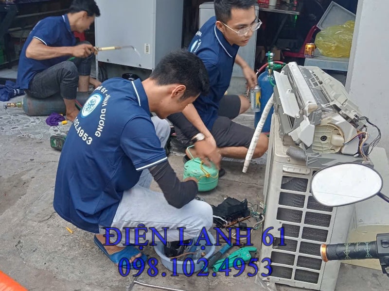 Bơm gas máy lạnh tại Dĩ An điện Lạnh 61 Bơm gas máy lạnh tại Dĩ An điện Lạnh 61