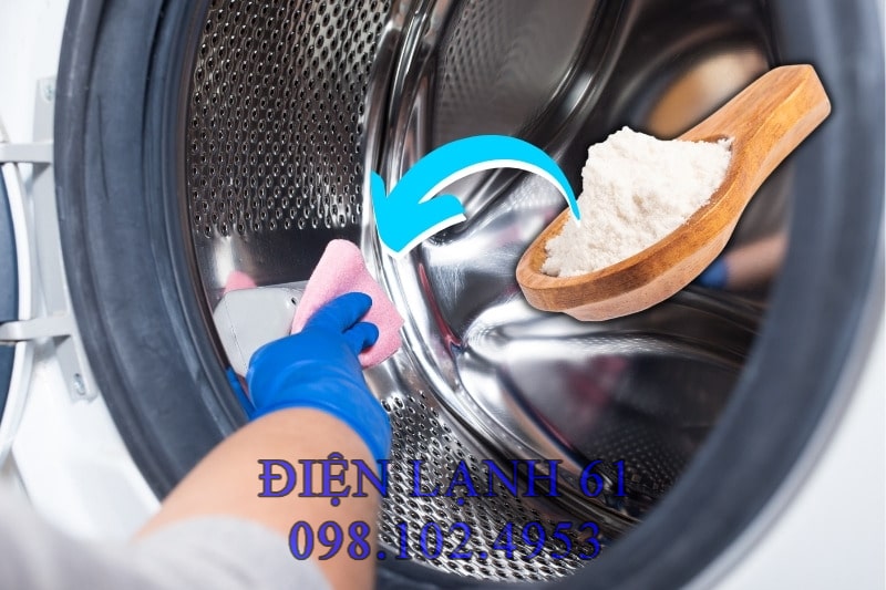 Hướng dẫn thoa baking soda lên gioăng máy giặt Hướng dẫn thoa baking soda lên gioăng máy giặt
