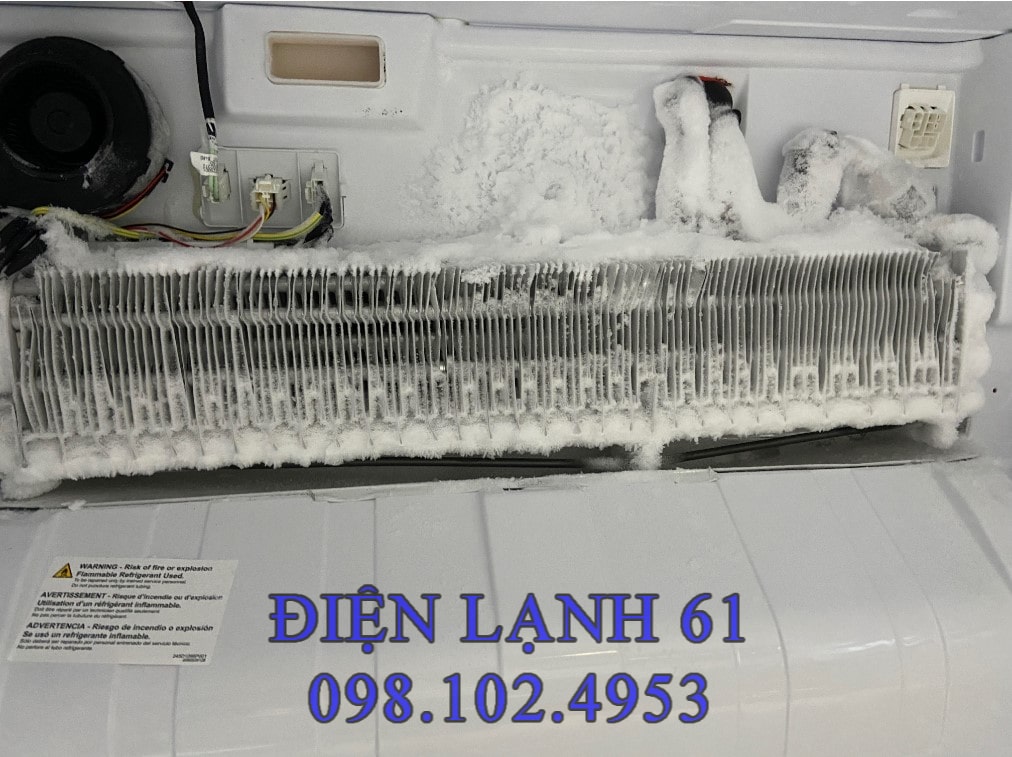 Vị trí dàn lạnh tủ lạnh bị bám tuyết Vị trí dàn lạnh tủ lạnh bị bám tuyết