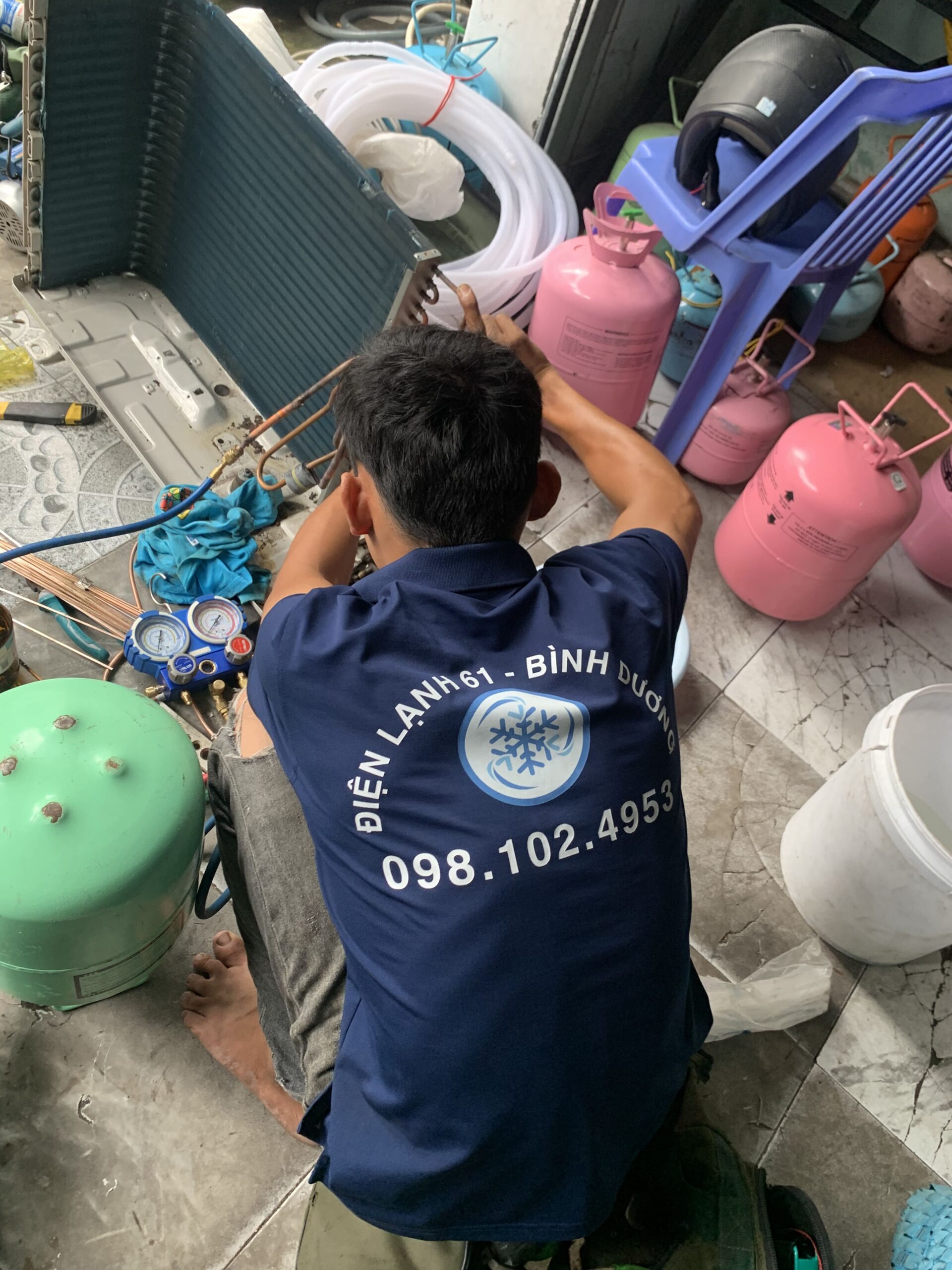 dịch vụ bơm gas máy lạnh uy tín tại Dĩ An