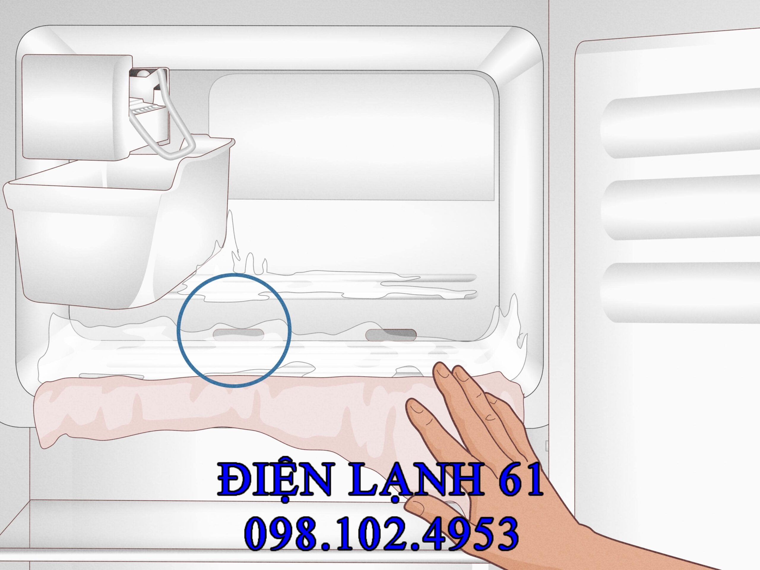 Ống thoát nước giải đá tủ lạnh bị tắc cặn Ống thoát nước giải đá tủ lạnh bị tắc cặn