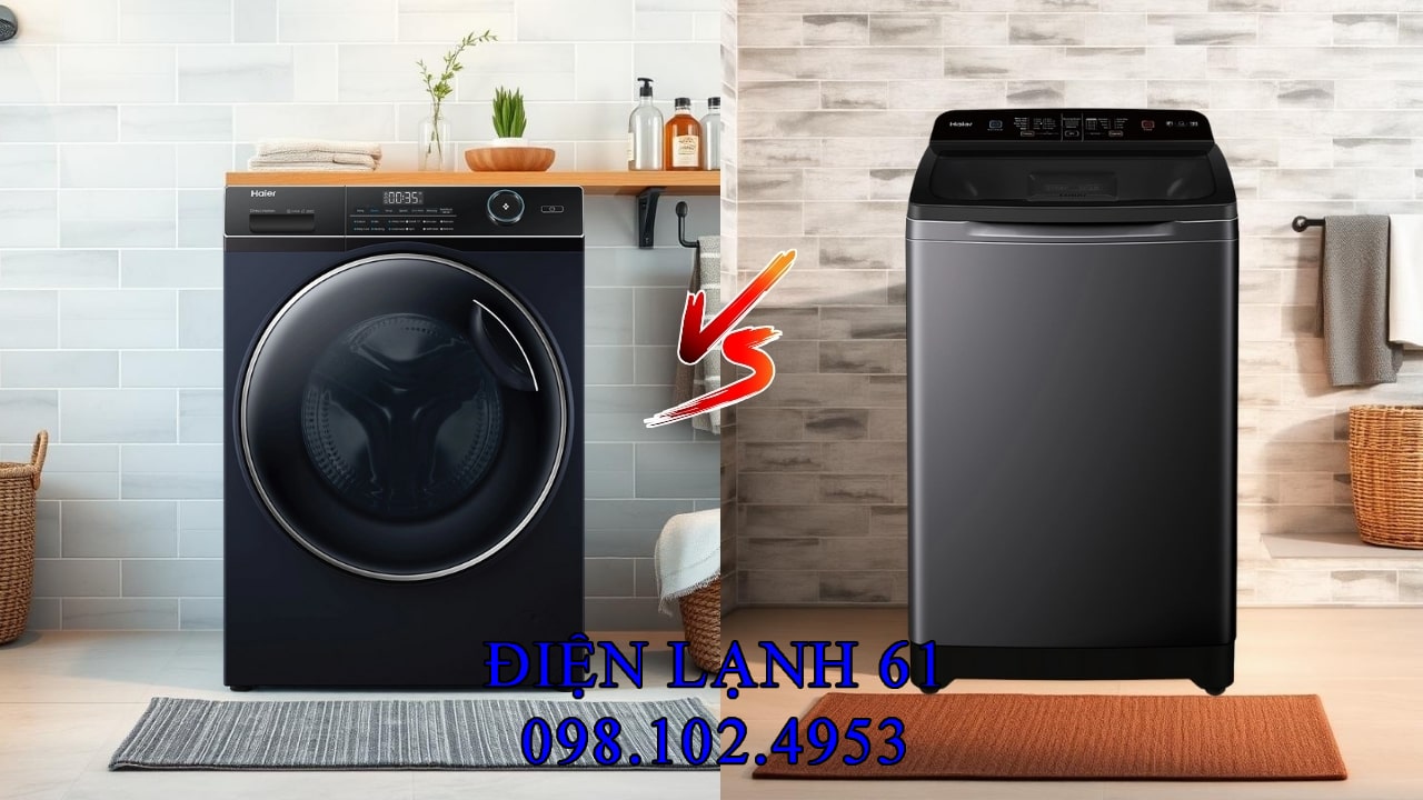 Khách hàng thêm quần áo vào máy giặt cửa trên giữa chu trình giặt