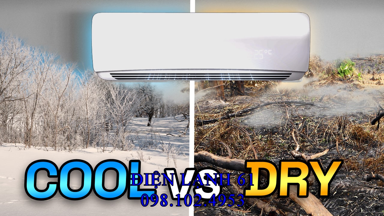 So sánh biểu tượng Dry Mode và Cool Mode trên remote