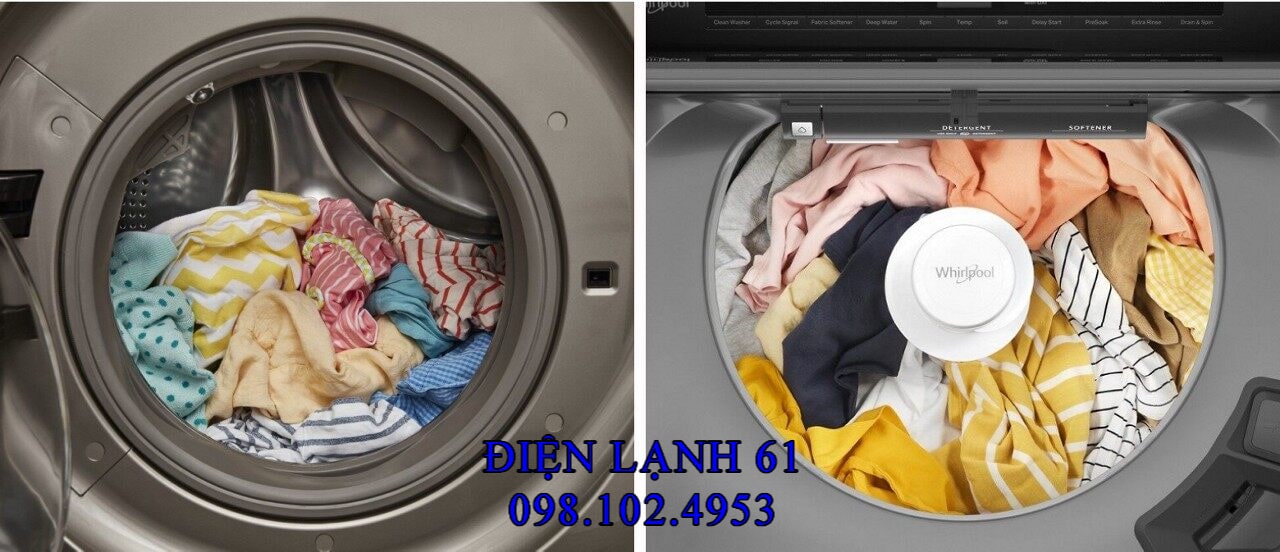 So sánh máy giặt cửa trên và cửa trước về hiệu quả làm sạch quần áo