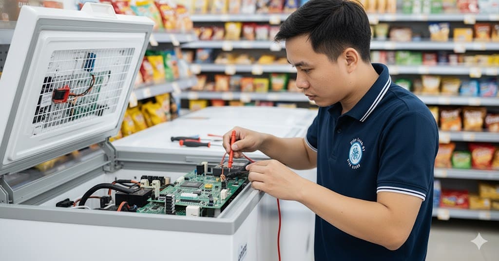 thợ sửa tủ đông ở dĩ an kiểm tra block