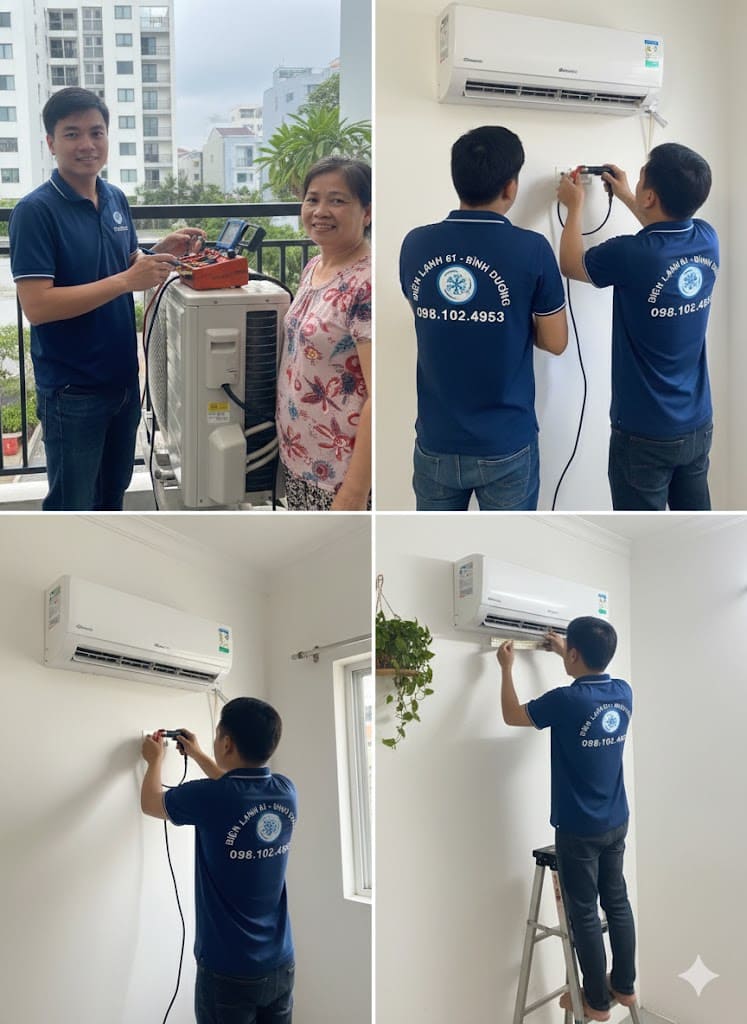 Kỹ thuật viên đang khóa gas máy lạnh đúng cách để không mất gas