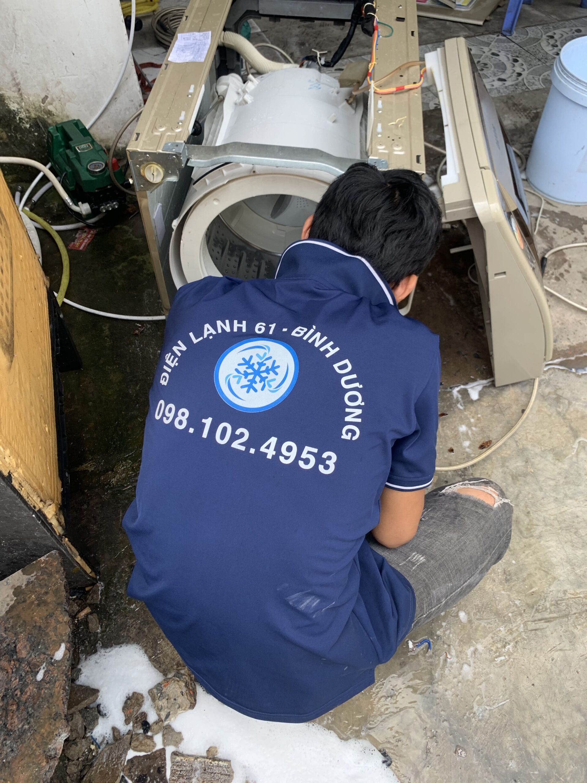 Dịch vụ sửa máy giặt tại nhà ở Phú Lợi của Điện Lạnh 61.
