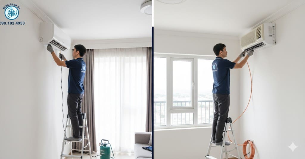 Dịch vụ tháo lắp máy lạnh tại Dĩ An, Bình Dương Dịch vụ tháo lắp máy lạnh tại Dĩ An, Bình Dương