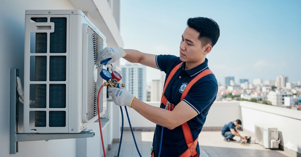 Quy trình hút chân không khi lắp máy lạnh Inverter Quy trình hút chân không khi lắp máy lạnh Inverter