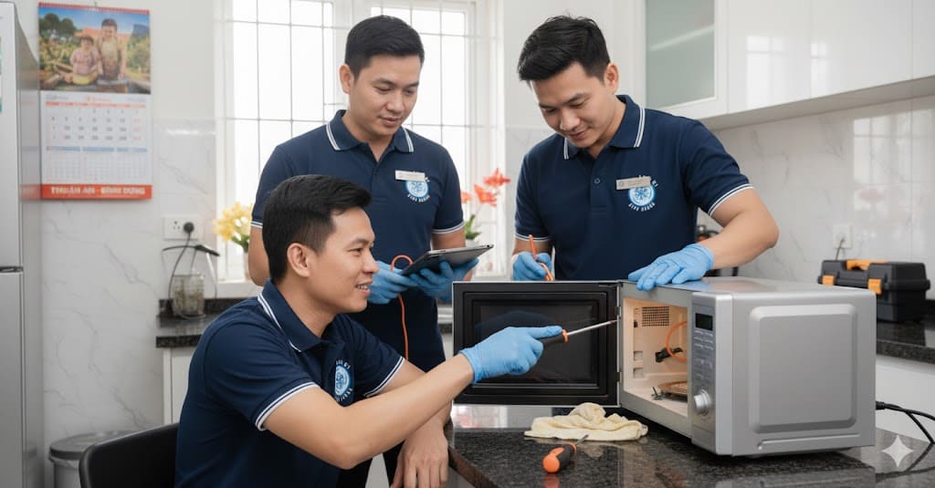 Cảnh báo an toàn tuyệt đối không tự sửa lò vi sóng tại nhà Cảnh báo an toàn tuyệt đối không tự sửa lò vi sóng tại nhà