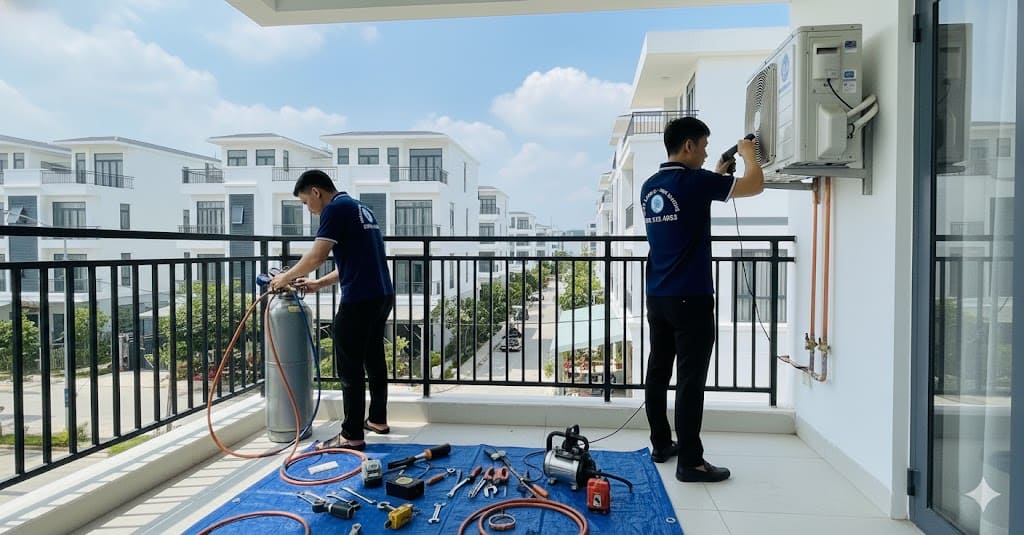 Dấu hiệu máy lạnh thiếu gas: dàn lạnh bị đóng tuyết.