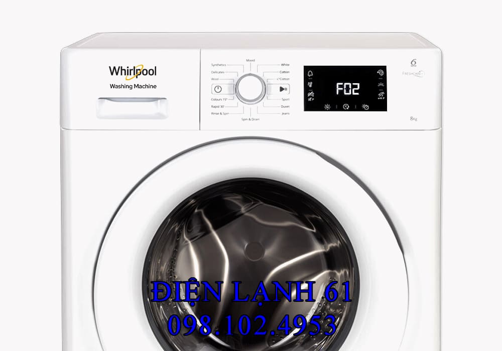 máy giặt Whirlpool báo lỗi F02