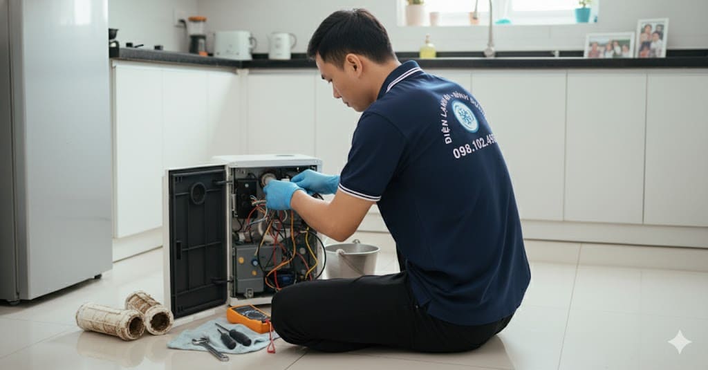 Máy lọc nước RO chạy liên tục không ngắt cần được sửa chữa tại Thuận An.