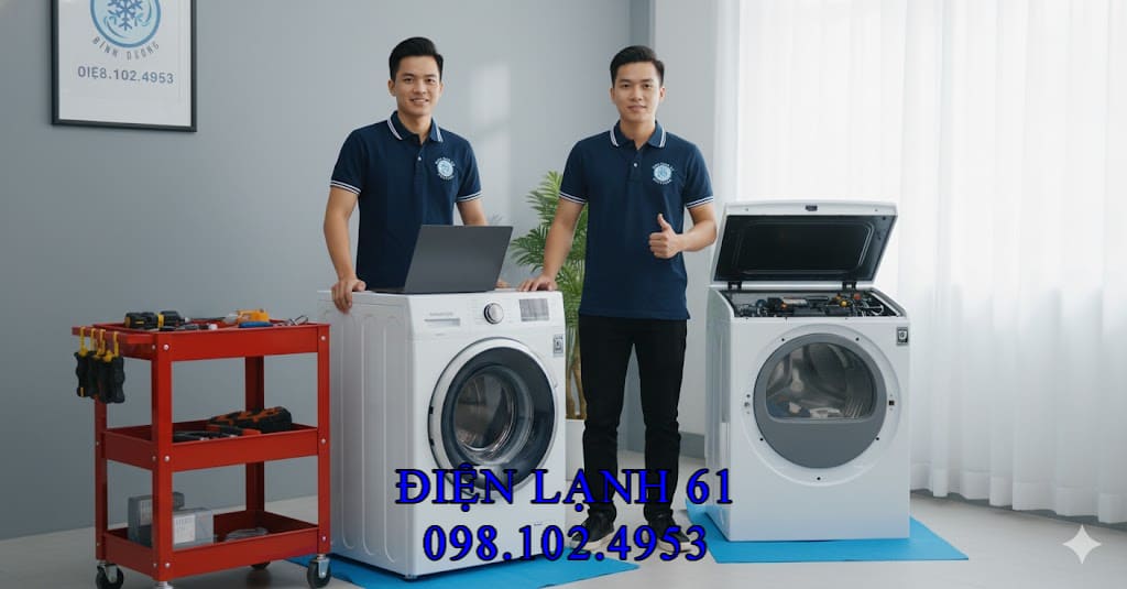 Điện Lạnh 61 nhận sửa máy sấy các hãng Electrolux, Samsung, LG, Bosch.